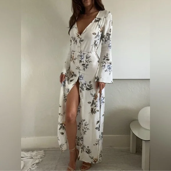 NWT FLYNN SKYE Floral Maxi Button Up Dress - Picture 5 of 9